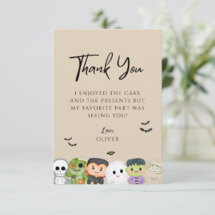 Halloween Spooky One Birthday Thank you Card