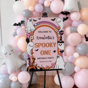 Halloween Spooky One First Birthday Girl Welcome  Foam Board