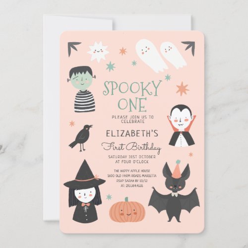 Halloween Spooky One First Birthday Invitation