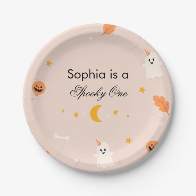 Halloween Spooky One Paper Plates (Front)