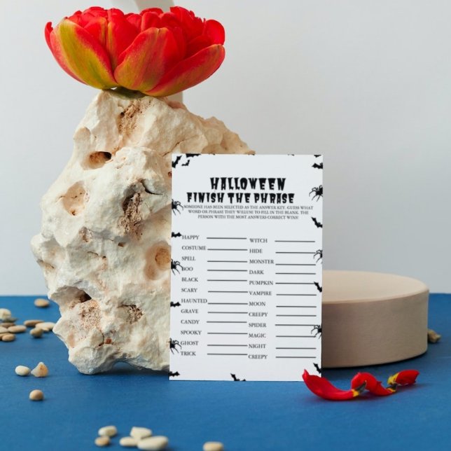 HAlloween Spooky Party Finish the phrase game Card (Creator Uploaded)