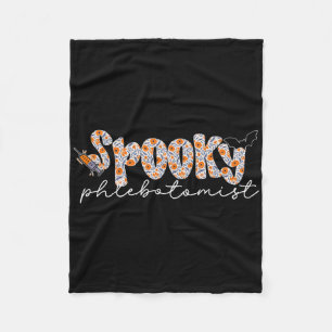Halloween Spooky Phlebotomist Floral Phlebotomy Te Fleece Blanket