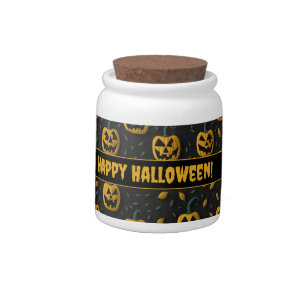 Halloween spooky pumpkin cartoon dark contrast candy jar