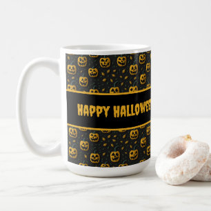 Halloween spooky pumpkin cartoon dark contrast coffee mug