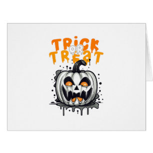 Halloween spooky Pumpkin Design Trick or Treat Cards