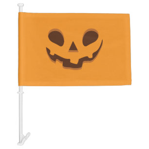 Halloween Spooky Pumpkin Face Car Flag