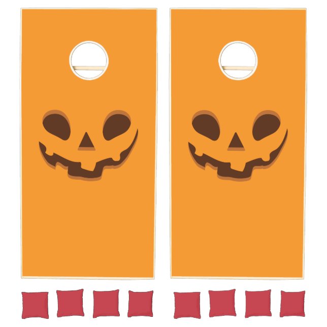 Halloween Spooky Pumpkin Face Cornhole Set (Set)