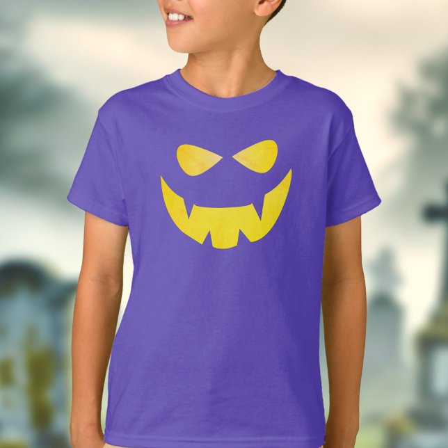 Halloween Spooky Pumpkin Face Kids T-Shirt (Boo! A not so scary pumpkin face shirt for your Halloween shenanigans )