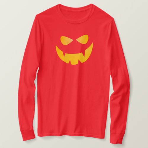 Halloween Spooky Pumpkin Face Matching Costume T_Shirt