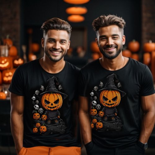 Halloween Spooky pumpkin face T_Shirt