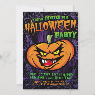 Halloween Spooky Pumpkin head Invitation