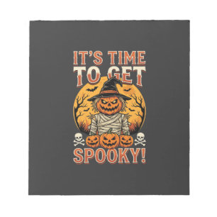 Halloween Spooky Pumpkin Scarecrow Vintage Notepad