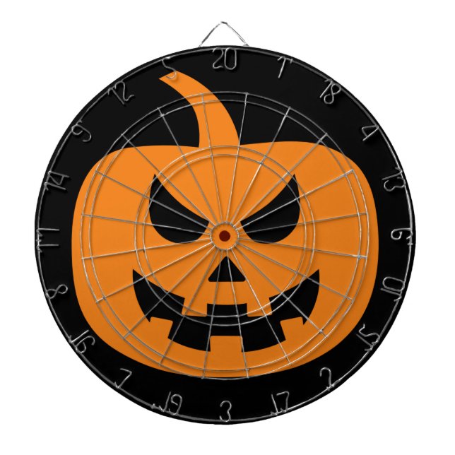 Halloween Spooky Pumpkin Scary  Dart Board (Front)