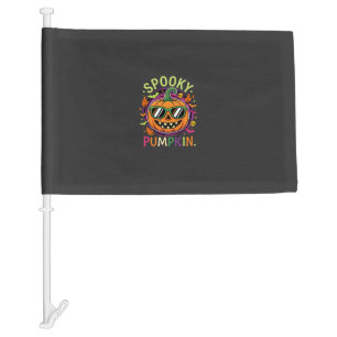 Halloween Spooky Pumpkin Sunglasses Vector Car Flag