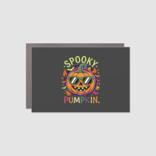 Halloween Spooky Pumpkin Sunglasses Vector Car Magnet