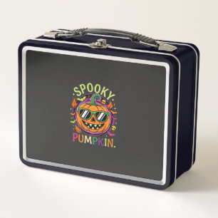 Halloween Spooky Pumpkin Sunglasses Vector Metal Lunch Box