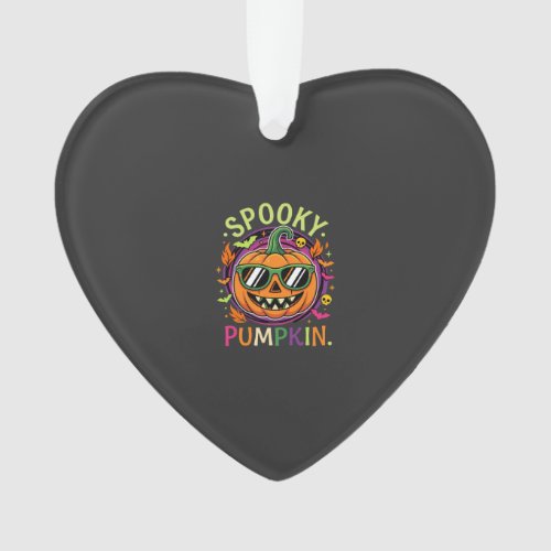 Halloween Spooky Pumpkin Sunglasses Vector Ornament