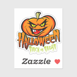 Halloween Spooky Pumpkin Trick or Treat Sticker