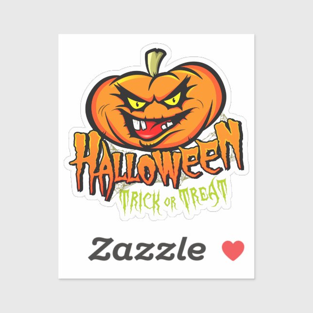 Halloween Spooky Pumpkin Trick or Treat Sticker (Sheet)