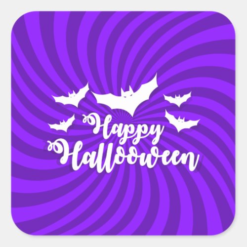 Halloween _ Spooky Pumpkins Bats Square Sticker