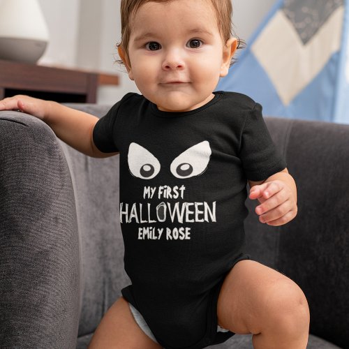 Halloween Spooky Scary Cute Ghost Eyes Baby Baby Bodysuit