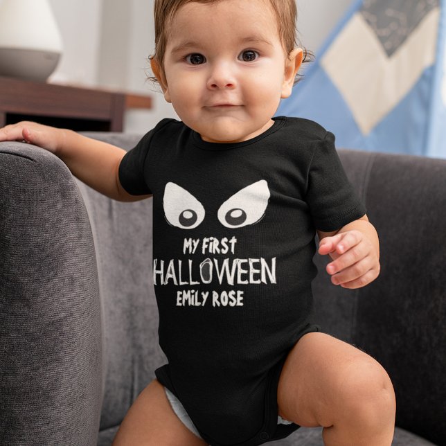 Halloween Spooky Scary Cute Ghost Eyes Baby Baby Bodysuit (Creator Uploaded)