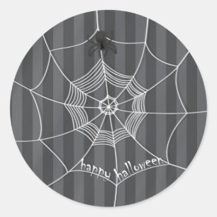 Halloween Spooky Scary Cute Spider Web Classic Round Sticker