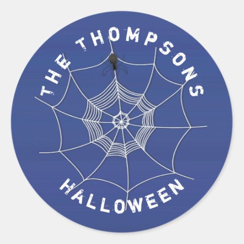 Halloween Spooky Scary Cute Spider Web Classic Round Sticker