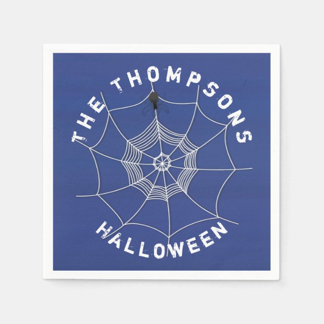 Halloween Spooky Scary Cute Spider Web Napkins (Front)