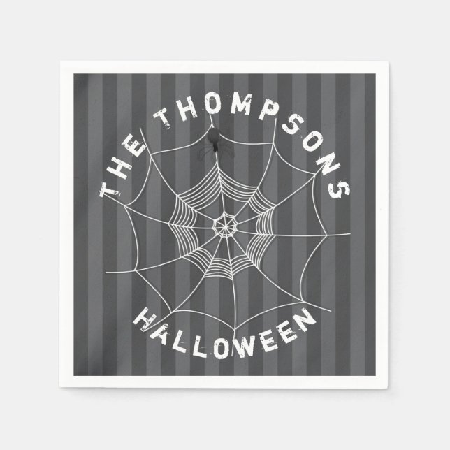 Halloween Spooky Scary Cute Spider Web Napkins (Front)