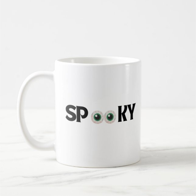 Halloween spooky scary eye simple cute coffee mug (Left)