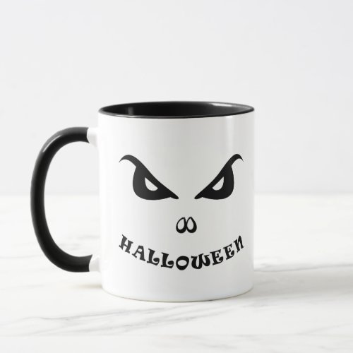 Halloween spooky scary face mug