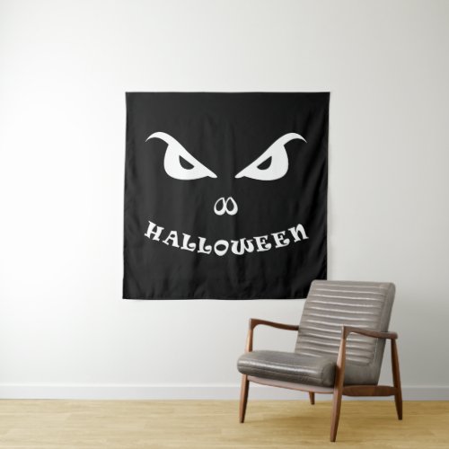 Halloween spooky scary face tapestry