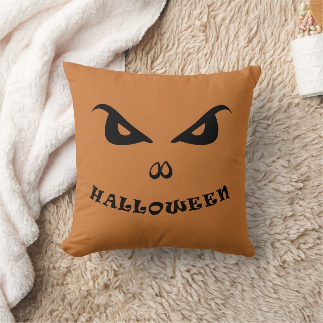 Halloween spooky scary face throw pillow (Blanket)