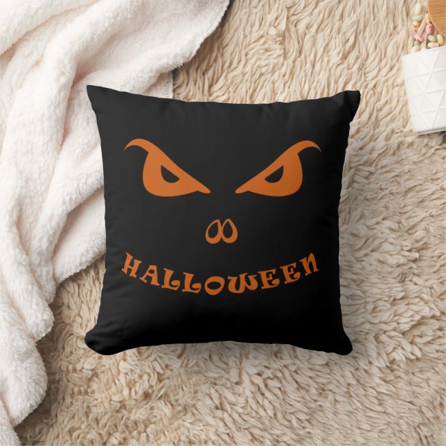 Halloween spooky scary face throw pillow (Blanket)