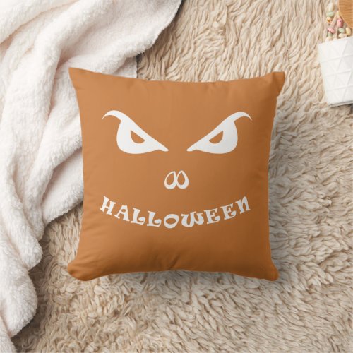 Halloween spooky scary face throw pillow