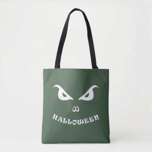 Halloween spooky scary face tote bag