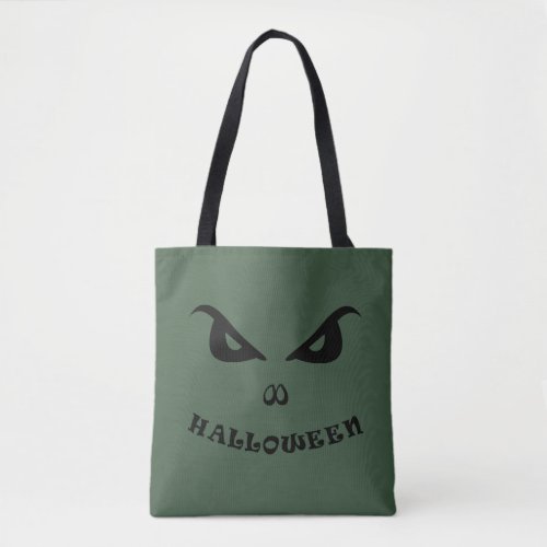 Halloween spooky scary face tote bag