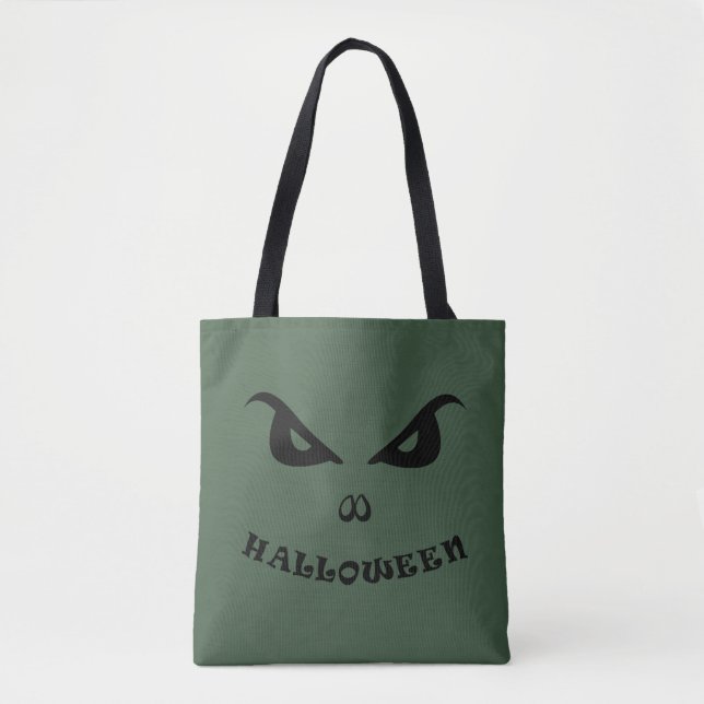 Halloween spooky scary face tote bag (Front)