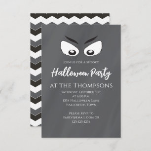 Halloween Spooky Scary Ghost Eyes Cute Fun Invitation