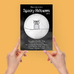 Halloween Spooky Scary Owl Whimsical Party Invitation<br><div class="desc">This spooky owl sitting in the dark foggy moonlight is a great way to invite your quests to your Spooktacular Halloween party. this design features Halloween spooky creepy scary cute, minimalist simple typography, modern black and white, spooky owl tree branch fog, full moon moonlight night, whimsical fun funny humor, gothic...</div>