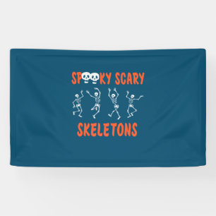 Halloween Spooky Scary Skeletons Dance Birthday Banner