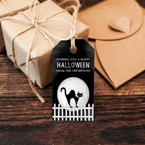 Halloween Spooky Scary Whimsical Black Cat Gift Tags
