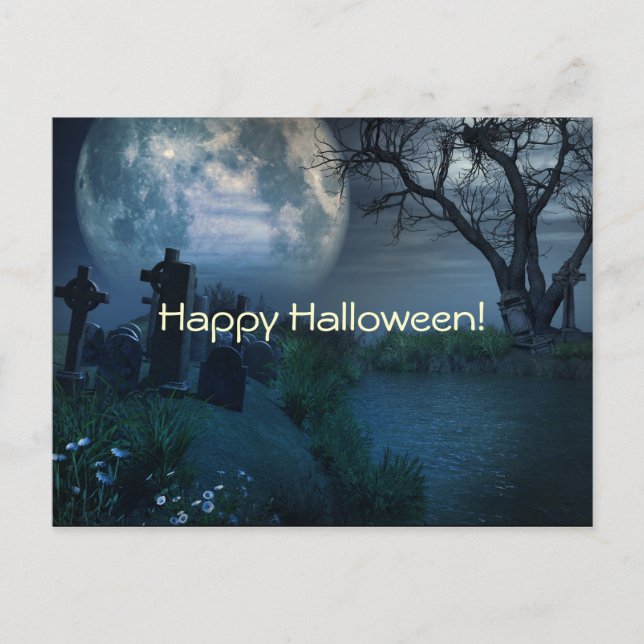 Halloween Spooky Scenes Postcard (Front)