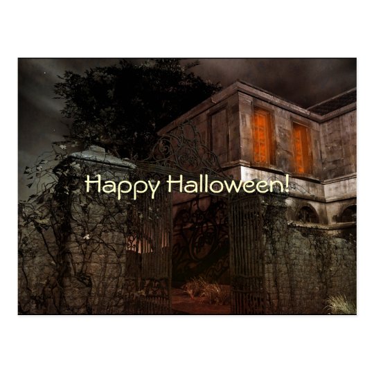 Halloween Spooky Scenes Postcard