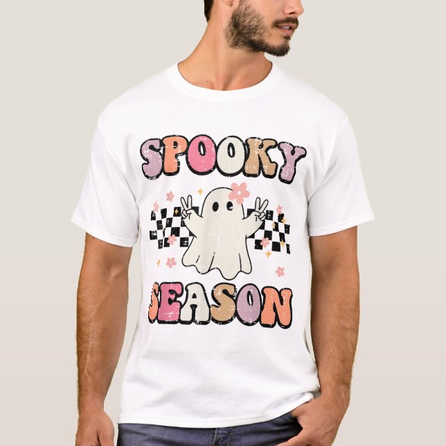 Halloween Spooky Season Ghost Peace Costume Women  T-Shirt (Front)