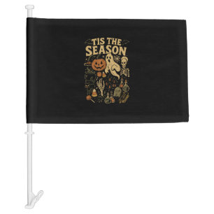 Halloween Spooky Season Pumpkin Witch Tis The Seas Car Flag