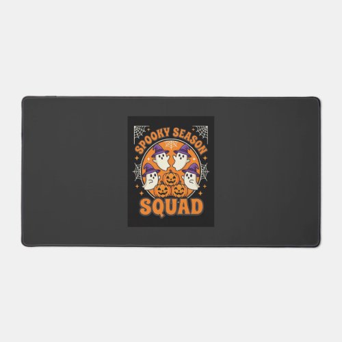 Halloween Spooky Season Squad Ghost Pumpkin Design Desk Mat