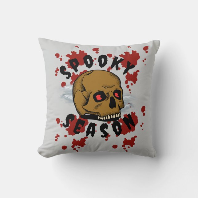 Halloween Spooky Season Throw Pillow (Front)