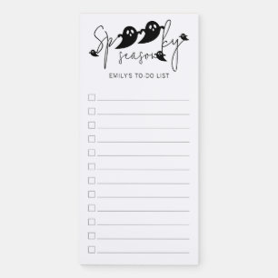 Halloween Spooky Season To-Do List Checklist Magnetic Notepad